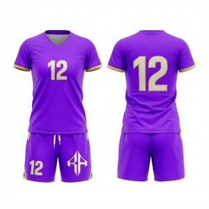 Uniforme de Fútbol de Primera Calidad para Mujer, Cuello en V, Manga Corta con Cierre de Pullover, Logotipo Blanco, Material de Alta Calidad, Corte Regular - Product Image 1