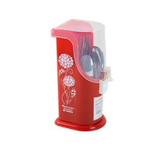 Plastic Vintage Style U-Shaped Chopstick Holder with Flip Top Lid Multi-Purpose <b>Kitchen</b> Utensil <b>Storage</b> <b>Box</b> - Product Image 3