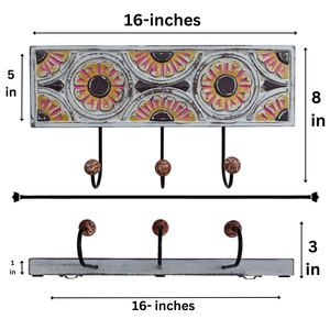 Smart Art Wood Carving Sunflower Carved Wall <b>Hanger</b> <b>Key</b> <b>Hanger</b> <b>Key</b> Hanging Wall Personalized Storage Engineered Wood Wall Decor - Product Image 6