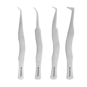 Pinzas de extensión de pestañas de volumen profesional Punta de 3mm 14cm de largo, pinzas de precisión tipo L para pestañas de volumen Mega - Product Image 1