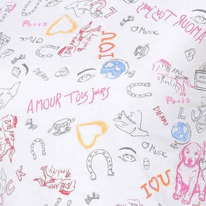 Camiseta Corta para Mujer con Estampado de Doodle en Colores Personalizados, Corte Regular Informal, Ecológica, Suave, Transpirable, con Diseño Gráfico, para Primavera - Product Image 6