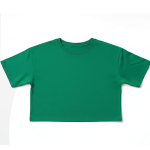 Lightweight <b>Crop</b> <b>Top</b> Shirt Women Short Sleeve Boxy Cotton Casual Streetwear T Shirt Oversized Tee OEM Wholesale Custom Logo - Product Image 4