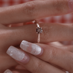 0.60ct Fancy <b>Brown</b> Lab Diamond 14K Solid Yellow Gold Champagne Lab Grown Diamond Ring Boho Style Hand Engraved Wedding Jewelry - Product Image 3