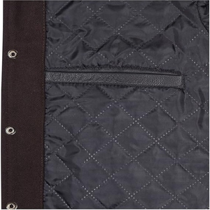 Custom Logo High Quality Winter Unisex Geometric Pattern Stand Collar Varsity Jacket Waterproof Fabric Wholesale Blank <b>Plain</b> - Product Image 3