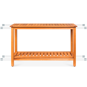 Modern Outdoor <b>Garden</b> Folding Acacia Wooden <b>Table</b> 2-Shelf Kitchen Dining Home <b>Bar</b> Living Room Hotel Use Made Vietnam Wholesale - Product Image 6