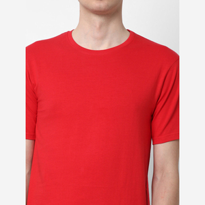 T-shirt surdimensionné en coton tricoté à col rond et manches courtes pour homme, qualité supérieure, option d'impression numérique avec logo personnalisé - Product Image 2