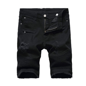 Pantalones Cortos de Moda para Hombre con Bordado Desgastado Personalizado, Pantalones Cortos Holgados Lavados de Alta Calidad, Pantalones Cortos de Mezclilla con Doble Dobladillo Lavado al Ácido, Servicio OEM - Product Image 2
