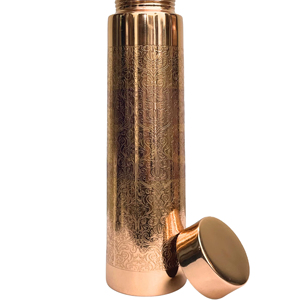 Botella de Agua Portátil Ecológica de Cobre Grabado Tradicional para una Hidratación Diaria Saludable, Uso en el Hogar y la Oficina, 32 oz, 950 ml - Product Image 1