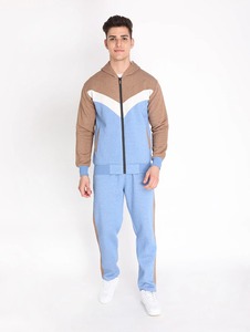 Hot Sales Custom Jogging Tracksuits New Designs Fashion Zipper <b>Hoodies</b> Track Suits Casual Blue Brown White <b>Polyester</b> Sweat Suit - Product Image 1