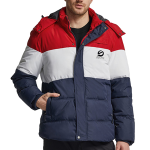 เสื้อแจ็คเก็ตพัฟเฟอร์แบบมีฮู้ดซิปสำหรับผู้ชาย ผ้าแคนวาสด้านหน้าปักโลโก้แบบกำหนดเอง คุณภาพสูง ใหม่เอี่ยม กันน้ำ ระบายอากาศได้ดี เหมาะสำหรับใส่ในฤดูหนาว - Product Image 3