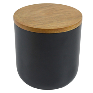 Pot à bougie au design tendance de couleur noire, entièrement en métal ferreux pour un aspect soigné et moderne du récipient à cire. - Product Image 2