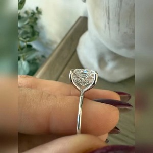 Bague en diamant de laboratoire taille coussin 3 carats pour femme, bijoux de luxe en argent sterling 925 pour mariage, fiançailles, anniversaire, cadeau - Product Image 6