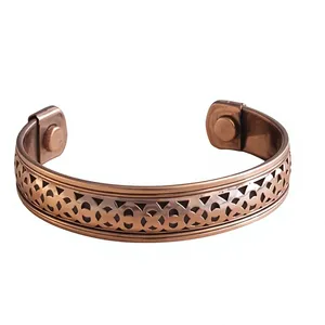 Vintage Intricate Twisted <b>Wire</b> Triple Pure Copper Wristband Fashionable Metal Jewelry Exquisite Design - Product Image 4