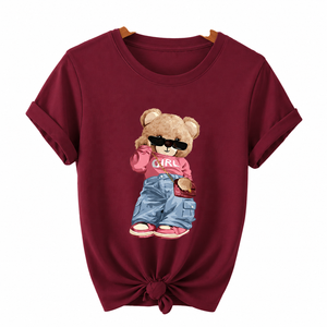High Quality 100% Combed Cotton Silicone Wash Girls T-Shirt Custom Label Custom Print Crew Neck OEM ODM Manufacturer - Product Image 5