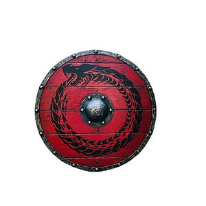 Escudo Vikingo de Madera Plateada de Alta Calidad de PAK ENTERPRISES, Tallado y Grabado, para Cosplay Medieval, Coleccionable y Personalizable - Product Image 5