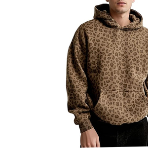 Custom <b>Leopard</b> <b>Print</b> Hoodie Men Women Unisex Streetwear Cotton Fleece Pullover <b>Sweatshirt</b> OEM Logo Wholesale - Product Image 3