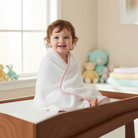 Baby Hooded Towel Velour Cotton Soft Absorbent Bunny Ear Bath Wrap Personalized Embroidery Blank Newborn Gifts Premium Safe Soft
