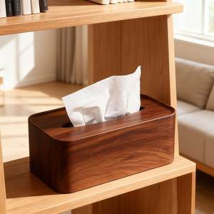 Caja de pañuelos de madera de inspiración vintage para un interior rústico con encanto de madera natural - Product Image 2