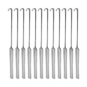 Juego de Instrumentos Quirúrgicos Veterinarios de 12 Piezas, Gancho de Esterilización de 8 Pulgadas, Punta Plana de 12 mm, Mango Plano, Manual, MOL - Product Image 1