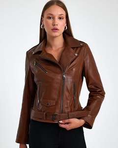 Nouvelle veste de moto en cuir de vache véritable de haute qualité pour femme 2026, avec fourrure authentique, respirante, personnalisable pour l'été - Product Image 5