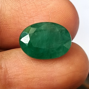 Piedra Preciosa de Esmeralda Verde Zambiana Natural de 6.25 Quilates, Corte Ovalado Facetado, Gemas de Zafiro Internacionales - Product Image 3