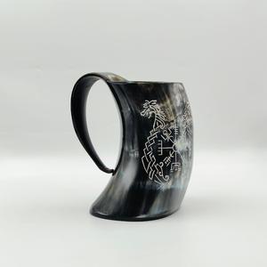 Jarra de cuerno natural de la mejor calidad, hecha a mano con cuerno de búfalo, con grabado personalizado, fabricada para beber. - Product Image 4