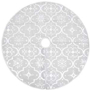 Jupe de sapin de Noël blanche de 48 pouces de diamètre, 100 % polyester, avec support et accessoires - Product Image 3