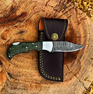 Navaja de Bolsillo de Acero de Damasco de Edición Limitada, Hecha a Mano, Plegable, Regalo Único y Personalizado, Producto Grabado Palace LLC - Product Image 1