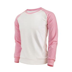 เสื้อสเวตเชิ้ตแขนยาวลำลองสำหรับผู้ชาย ผ้าฝ้าย 100% สีขาวชมพู แต่งขอบตัดกัน ทรงปกติ ถักทอ เป็นมิตรกับสิ่งแวดล้อม สีพื้น - Product Image 6