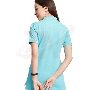 เสื้อโปโลแขนสั้นผู้หญิง ผ้าฝ้ายปิเก้ 100% เนื้อผ้าถักแบบมีเท็กซ์เจอร์ ซักแบบไบโอ นุ่ม ไม่เป็นขุย ระบายอากาศได้ดี เสื้อโปโลลำลองแบบสมาร์ท - Product Image 4