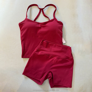 Conjuntos Deportivos de Alta Calidad para Mujer, Sujetadores Deportivos Transpirables Personalizados, Shorts de Fitness de Alta Elasticidad, <span class=keywords><strong>Ropa</strong></span> de <span class=keywords><strong>Yoga</strong></span> para Gimnasio - Product Image 6