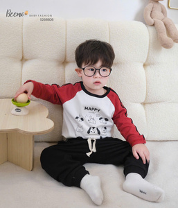 Ensembles de vêtements pour bébés garçons en coton de qualité supérieure, combinaison à manches longues avec motif uni, vêtements de maison confortables pour tout-petits - Product Image 3