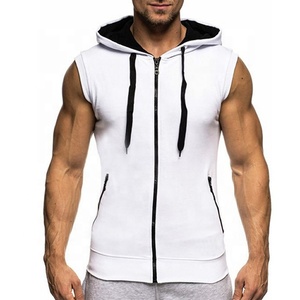 New Best Quality <b>Sleeveless</b> Zipper <b>Hoodie</b> for Men - Product Image 5