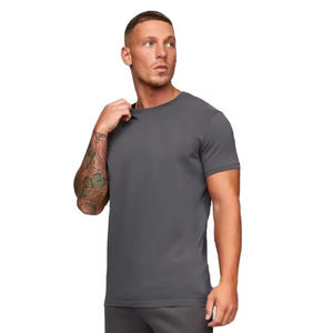 OEM ODM T-shirt de sport pour homme avec impression de logo personnalisé, vêtements de sport en polyester doux et élastique, vêtements d'entraînement, approvisionnement en gros - Product Image 2