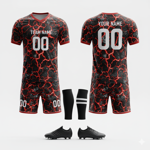 Maillots et shorts de football personnalisés de haute qualité, respirants, pour l'hiver/été, avec logo imprimé sur le devant, séchage rapide, durables, 100% polyester - Product Image 5