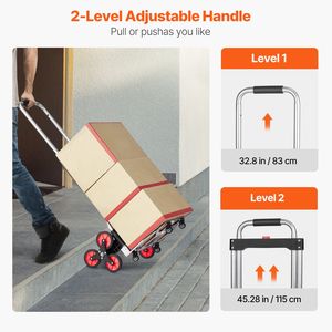 Carrello Saliscale Pieghevole Telescopico per Carichi Pesanti, Capacità 120 kg, in Materiale PP, per Traslochi - Product Image 4