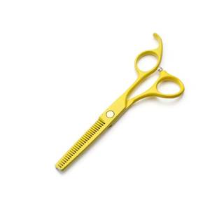 Ciseaux à effiler les cheveux Morje Surgical MS-TS-0002 jaunes, 28 dents, lame en acier inoxydable tranchante, pour droitiers, manche long en acier inoxydable - Product Image 3