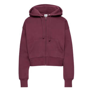 Hoodies pour femmes élégants et tendance, effet délavé à l'acide, coupe courte, avec impression de logo personnalisé, style délavé à la pierre, crop top - Product Image 1