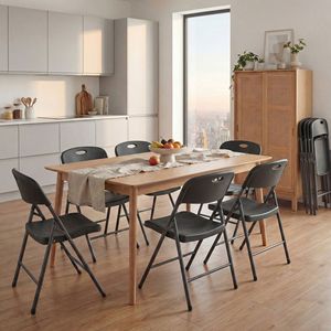 Chaises pliantes ergonomiques robustes, lot de 2, empilables, sièges en plastique portables, capacité de 330 lb, chaises de conférence - Product Image 5