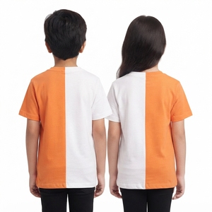 Children Two Color <b>Heart</b> Motif Leisure Tops Crew Neck Short Sleeve <b>T</b> <b>Shirts</b> Unisex Kids Casual Wear Wholesale Manufacturer Youth - Product Image 6