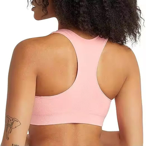 Women's Simple Breathable High Support Backless Sports Bra Deep V-Neck Crystal for Gym Fitness Yoga Workout Front Logo - Product Image 3