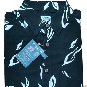Chemise en satin 100 % coton pour homme AOP Print, décontractée et formelle, motif uni, manches courtes, col rabattu, bouton unique, respirante - Product Image 2