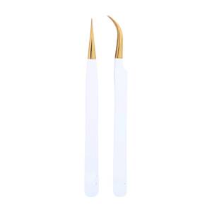 แหนบตัดขนตา Morje Surgical ชุบทอง สแตนเลสสตีล ปลายเรียบ จับถนัดมือ ด้ามสีขาว ขนาด 10 มม. - Product Image 5