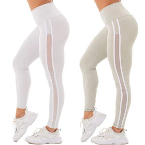 Leggings pour femmes à taille haute élastique, logo personnalisé OEM, couleur unie, séchage rapide, respirant, tricoté, vêtements de sport, prix abordable - Product Image 2