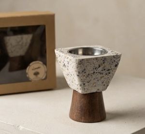 Handmade Wooden Bakhoor <b>Incense</b> <b>Burner</b> <b>Holder</b> Blue White Floral Pattern Decorative Set - Product Image 3