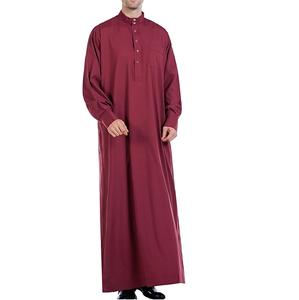 Venta al por mayor OEM ODM Vestido Thobe Árabe para Hombre, Etiqueta de Marca Personalizada, Daffah, Thawb Marroquí, Jubba Thobe Islámica Modesta de Color Sólido para Hombre - Product Image 4