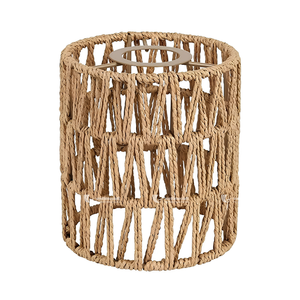 Customizable Traditional Farmhouse Handmade Paper Rattan Eco-Friendly Woven Cylindrical Lampshade <b>Cover</b> for Ceiling/<b>Floor</b> - Product Image 1