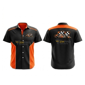 Chemises personnalisées avec logo d'équipe de course F1, chemises pour équipe de box, manches courtes, vêtements de sport automobile, chemises de course personnalisées à boutons. - Product Image 3