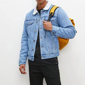 Outfitize International Vente en gros Veste en jean pour homme, chaude d'hiver, doublée en sherpa, avec col en fourrure épaisse - Product Image 5