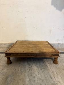 Table de lit traditionnelle indienne du Rajasthan en bois massif, faite à la main, écologique, durable, portable, chaise décorative pour enfants, usage domestique - Product Image 6